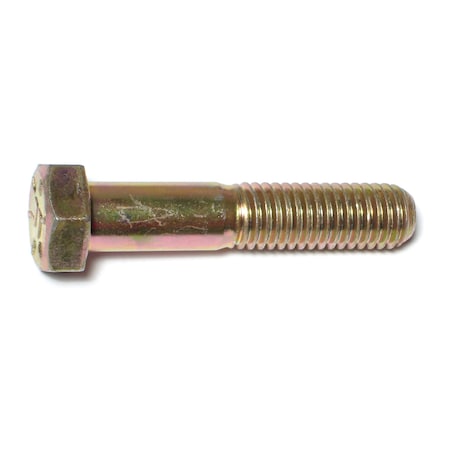 Midwest Fastener Grade 8, 1/2"-13 Hex Head Cap Screw, Zinc Yellow Steel, 2-1/2 in L, 25 PK 00727